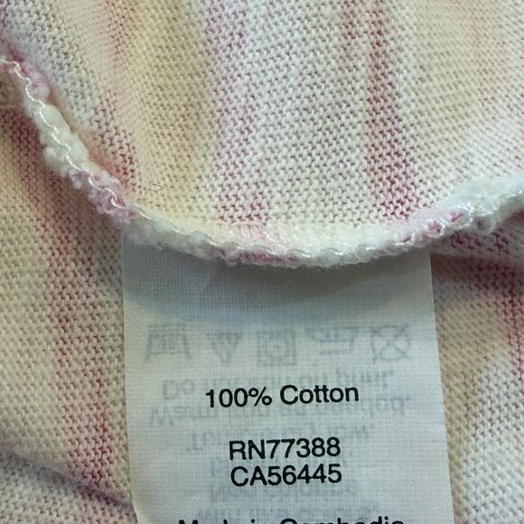 J. Crew Artist Tee Top Womens Size XL Pink Stripe Long Sleeve Round Neck Cotton - Picture 6 of 7